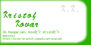 kristof kovar business card